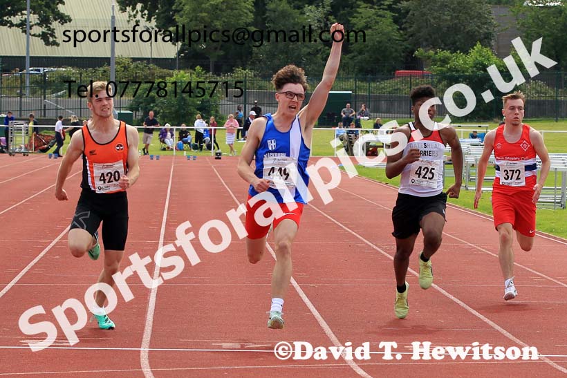 Mens Under-17s 100 metres, 2023 Northern Under-13s, Under-15s and Under-17s, Middlesbrough.  Photo: David T. Hewitson/Sports for All Pics